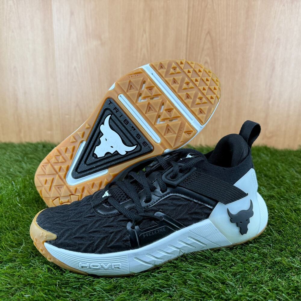 Under Armour Project Rock 6 Black White 3026535-002 Women’s 6.5 New Without Box - Picture 1 of 7
